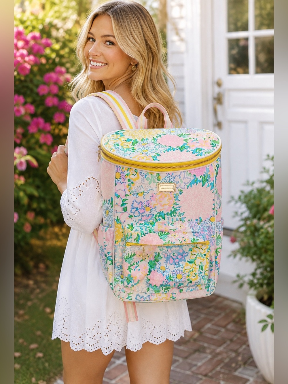Lilly Pulitzer Backpack Cooler Lilly Garden Home Floral NWT